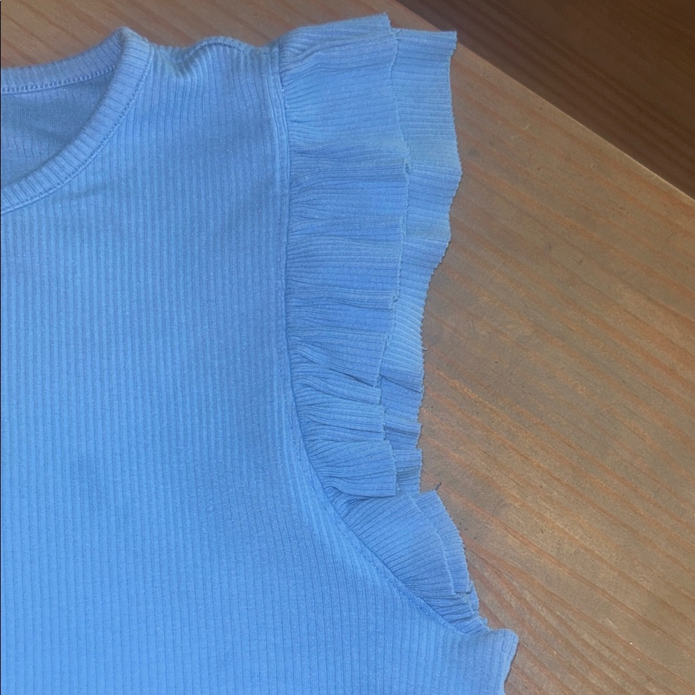 J. Crew Rib Ruffle Boatneck Tank Top - Picture 4 of 8